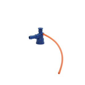 Mr. Mister 1/2" Bleeder Valve Blue Barb Poly w/ 1/4" Orange Tube