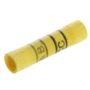 Butt Splice, Yellow, 12 AWG, 10 AWG, Vinyl